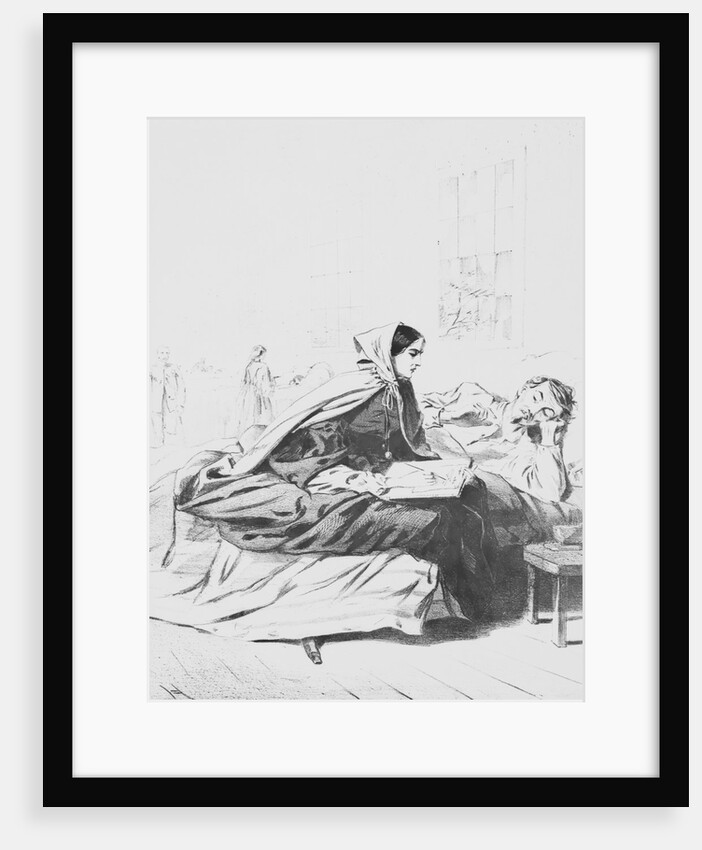Drawing of Florence Nightingale Scripting a Soldier's Letter by Anonymous