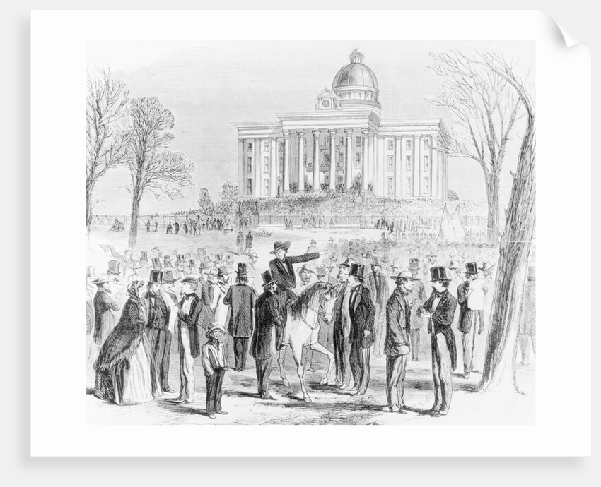 Illustration of a Crowd Gathered at the State Capitol in Montgomery by Anonymous