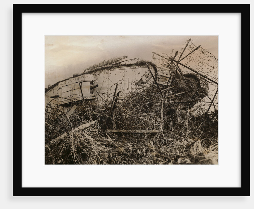 Tank Caught in Barbed Wire Entanglement by Anonymous