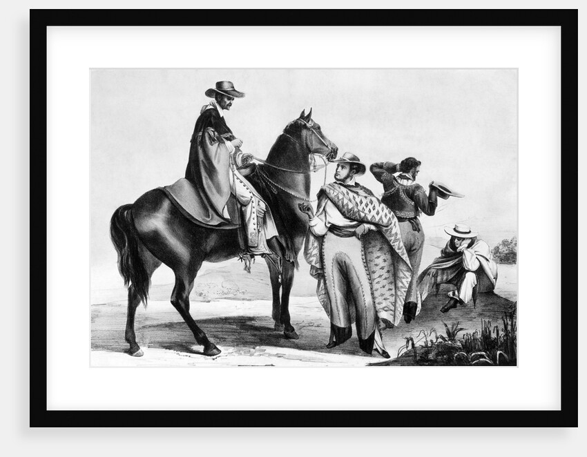 Drawing of South American Gauchos on the Range by Anonymous