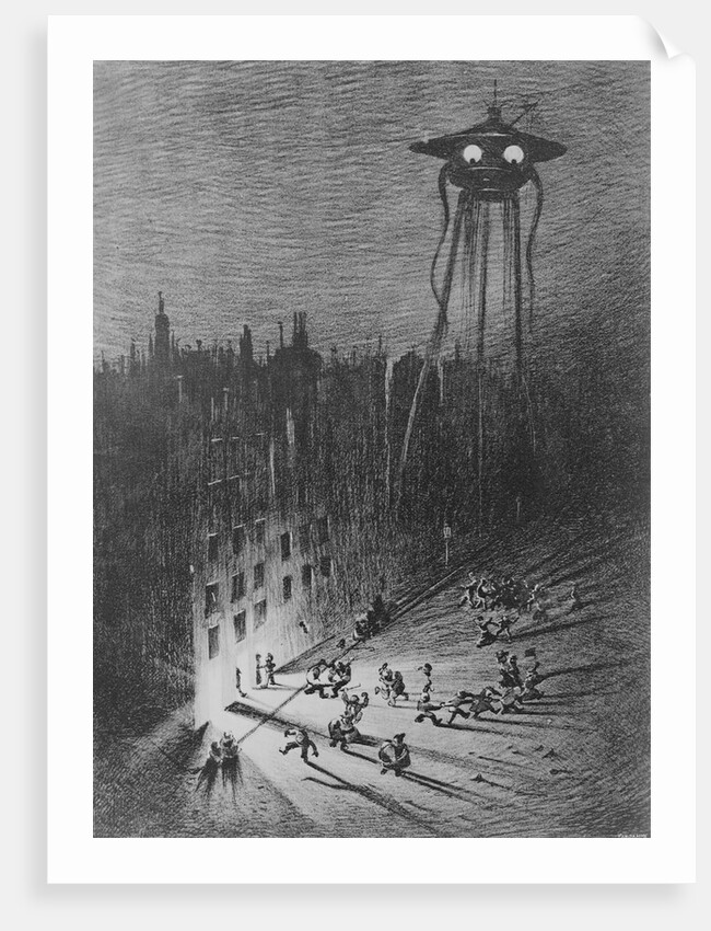 Illustration of a Martian Fighting Machine in London by Alvim Correa