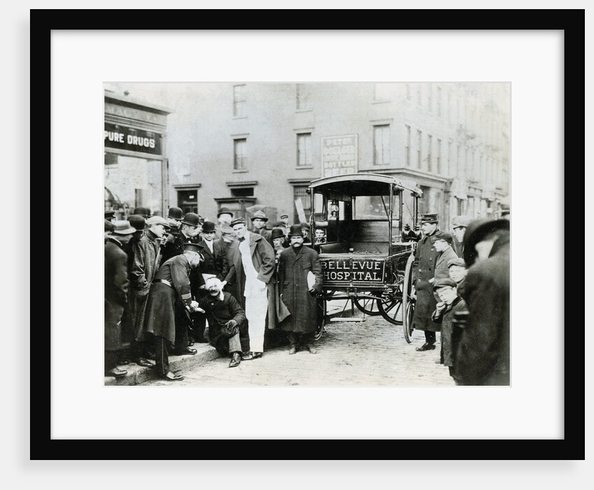 Ambulance Idling by Crowd by Anonymous