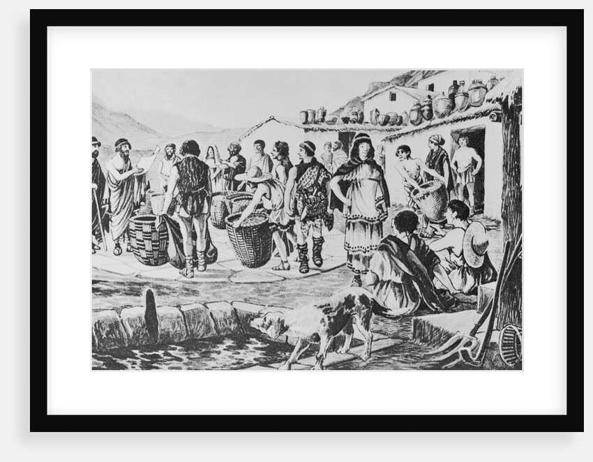 Illustration of People Paying Taxes in Ancient Greece by Anonymous