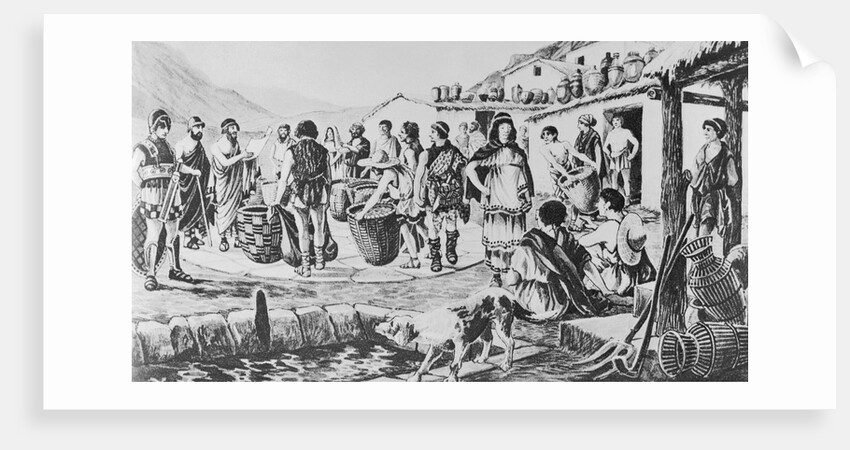 Illustration of People Paying Taxes in Ancient Greece by Anonymous