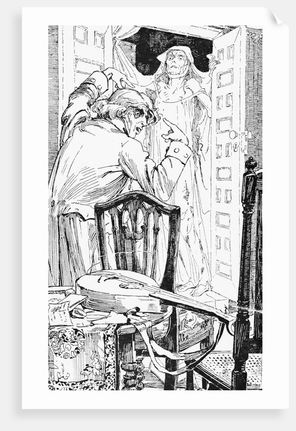 Illustration of Ghost Watching Man by Anonymous