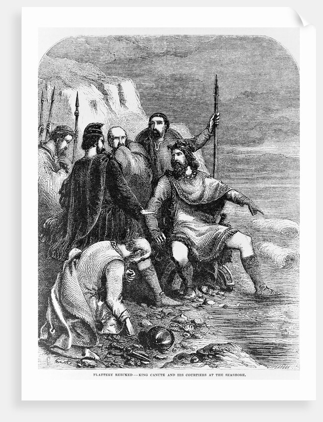 King Canute at Seashore with His Courtiers by Anonymous