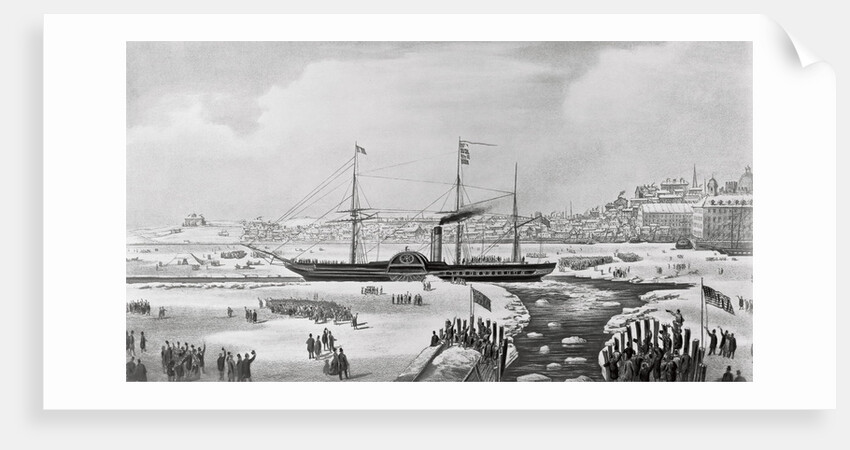 Steamship Sailing from Docks by Anonymous