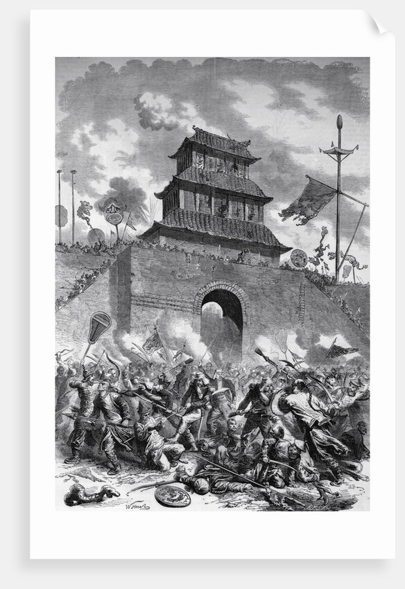 French and English Armies Battling by Anonymous