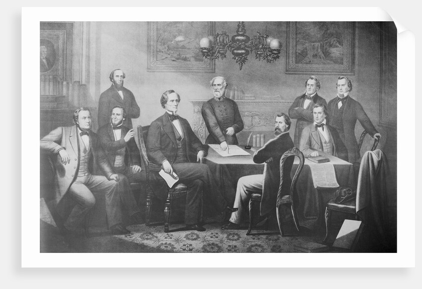 Engraving of Jefferson Davis and His Cabinet by Anonymous