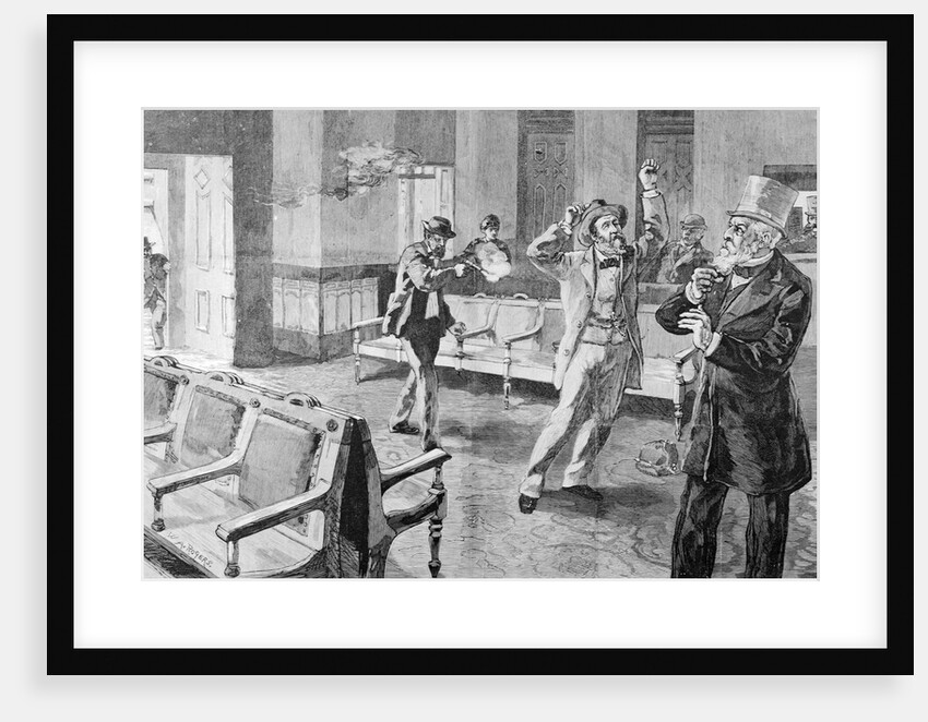Illustration of President James Garfield's Assassination by Anonymous