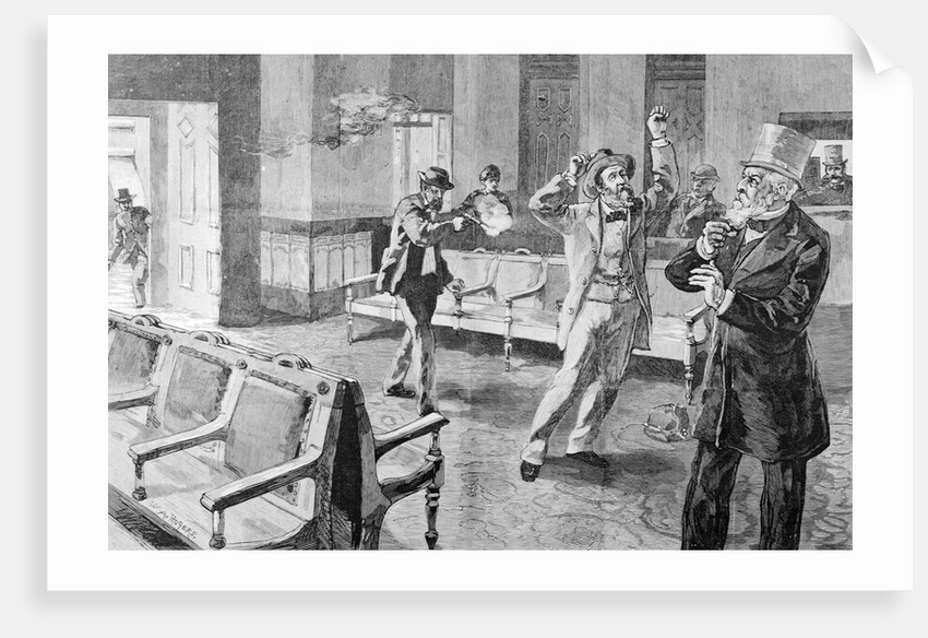 Illustration of President James Garfield's Assassination by Anonymous