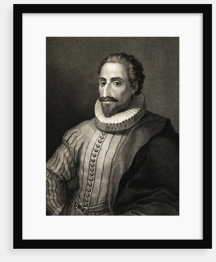 Portrait of Spanish Writer Cervantes Famous for Don Quixote by Anonymous