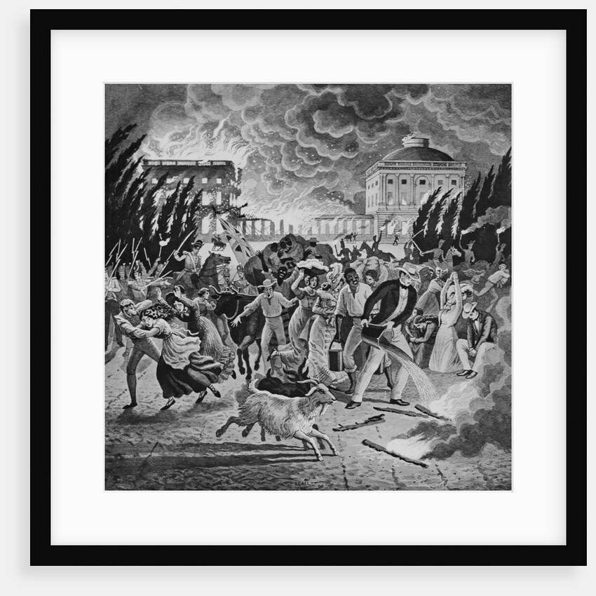 British Burning the White House by Anonymous