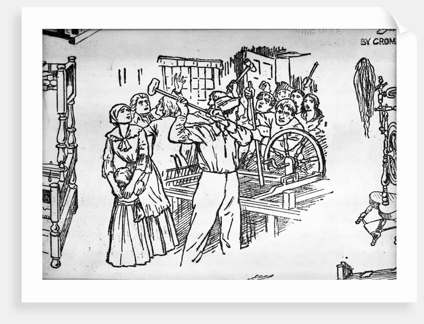 Destruction of Spinning Jenny in England by Anonymous