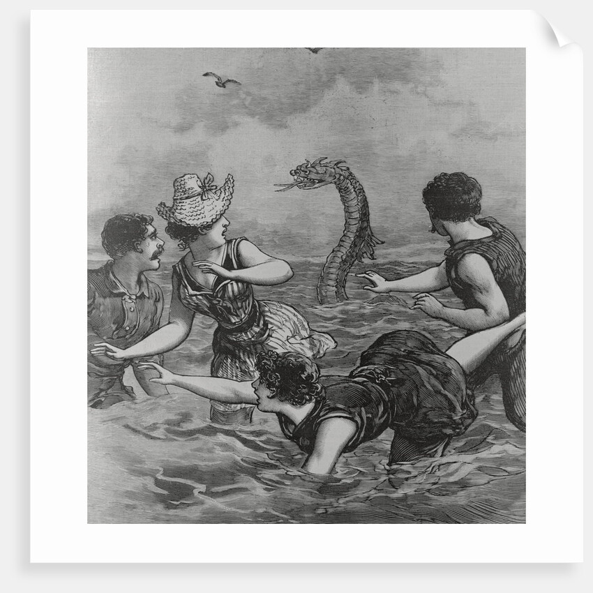 Cover with Beach Goers Aghast Due to Sea Reptile by Anonymous