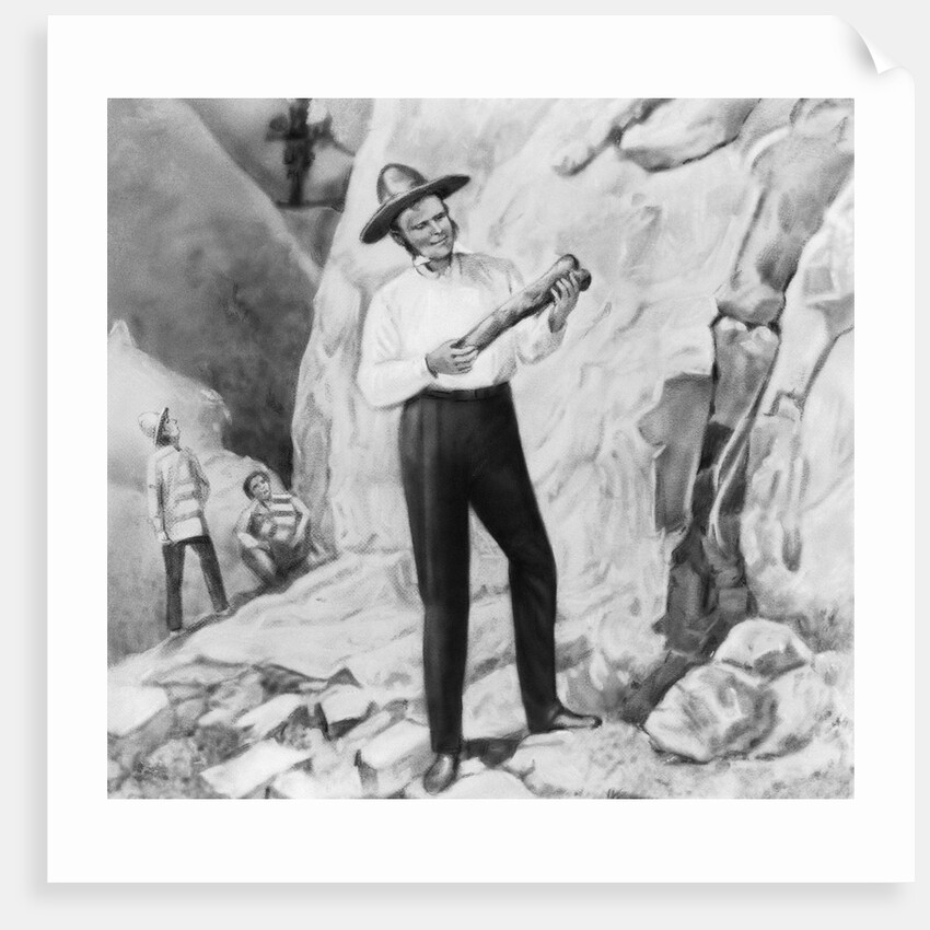 Charles Darwin Posing on South American Excursion by Anonymous