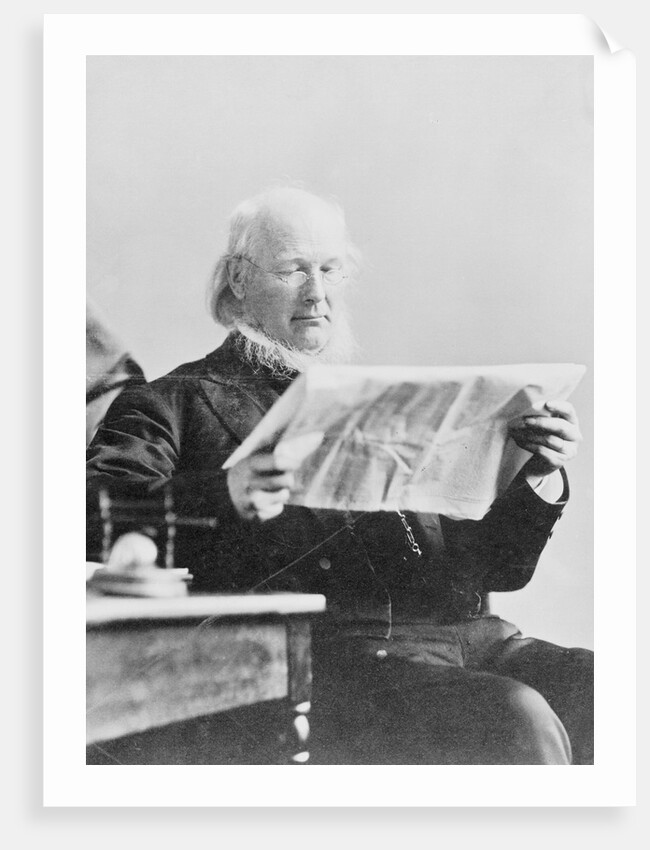 Horace Greeley Reading New York Sun Newspaper by Anonymous