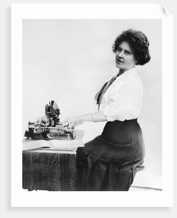 Woman Typing by Anonymous
