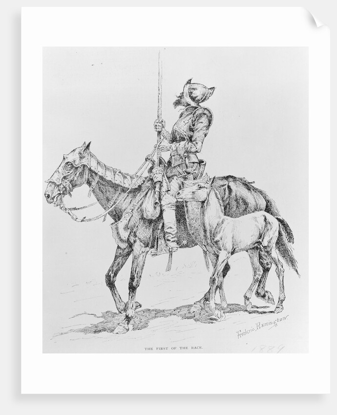 Conquistador Atop Horse by Anonymous