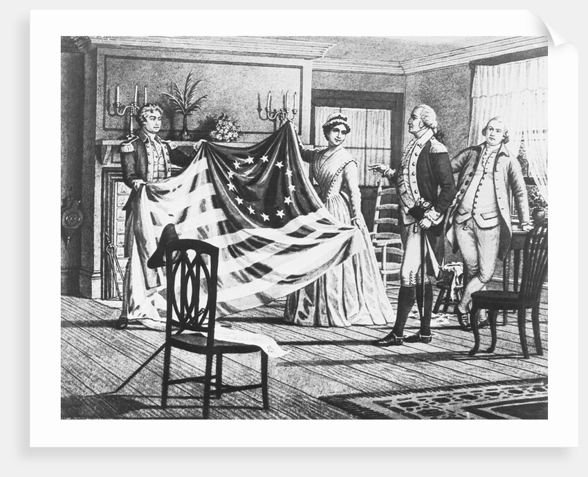 George Washington Viewing Flag by Anonymous