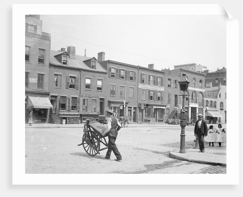 Merchant Walking Across Street by Anonymous