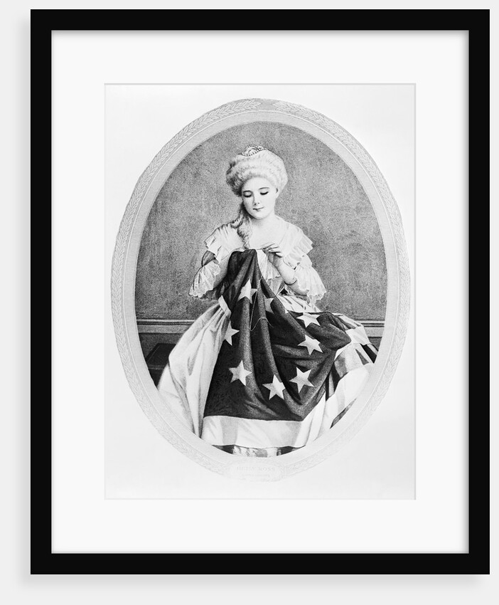 Illustration of Betsy Ross Sewing Flag by Anonymous