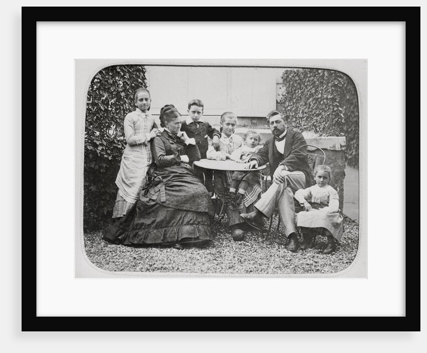 Portrait of Gustave Eiffel and Family Members on Lawn by Anonymous