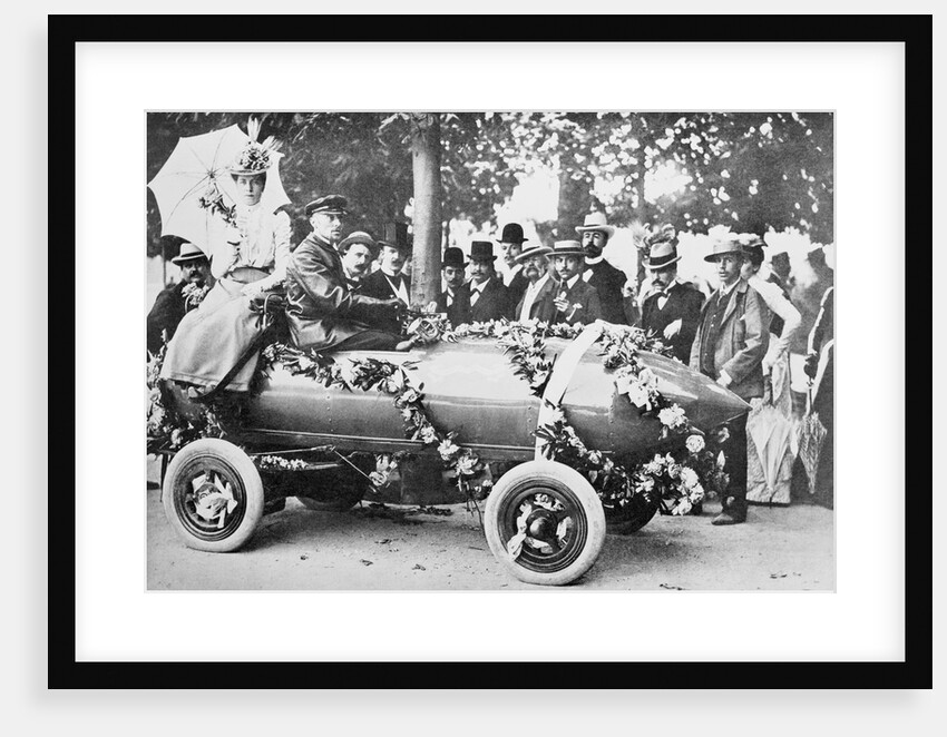 Driver Jenatzy Posing in His Electric Racing Car by Anonymous