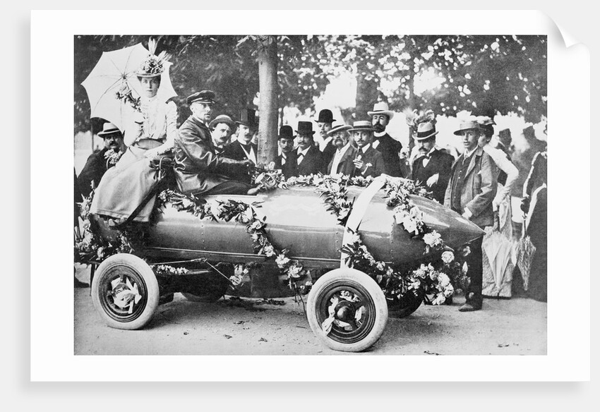 Driver Jenatzy Posing in His Electric Racing Car by Anonymous