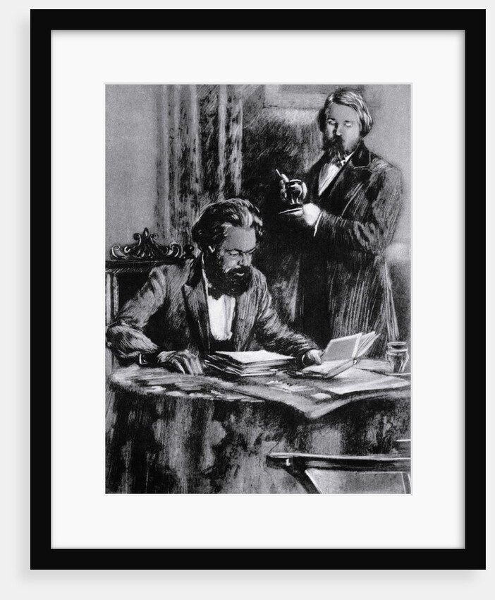 Friedrich Engels and Karl Marx in Office by Anonymous