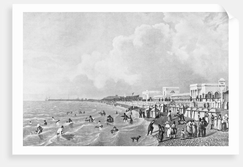 Beach Goers on Beach at French Resort by Anonymous