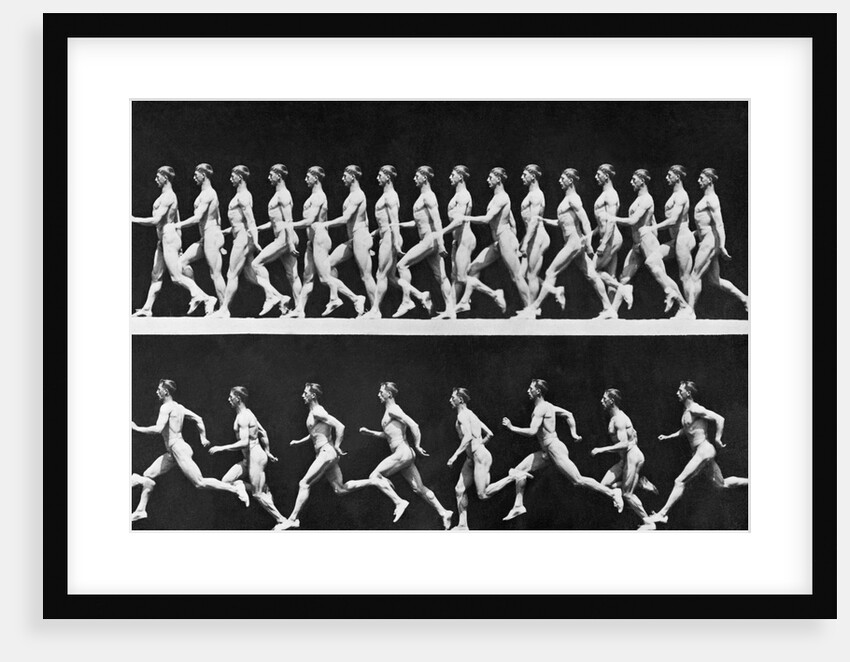 Sequential Frames of Nude Man Walking and Running by Anonymous