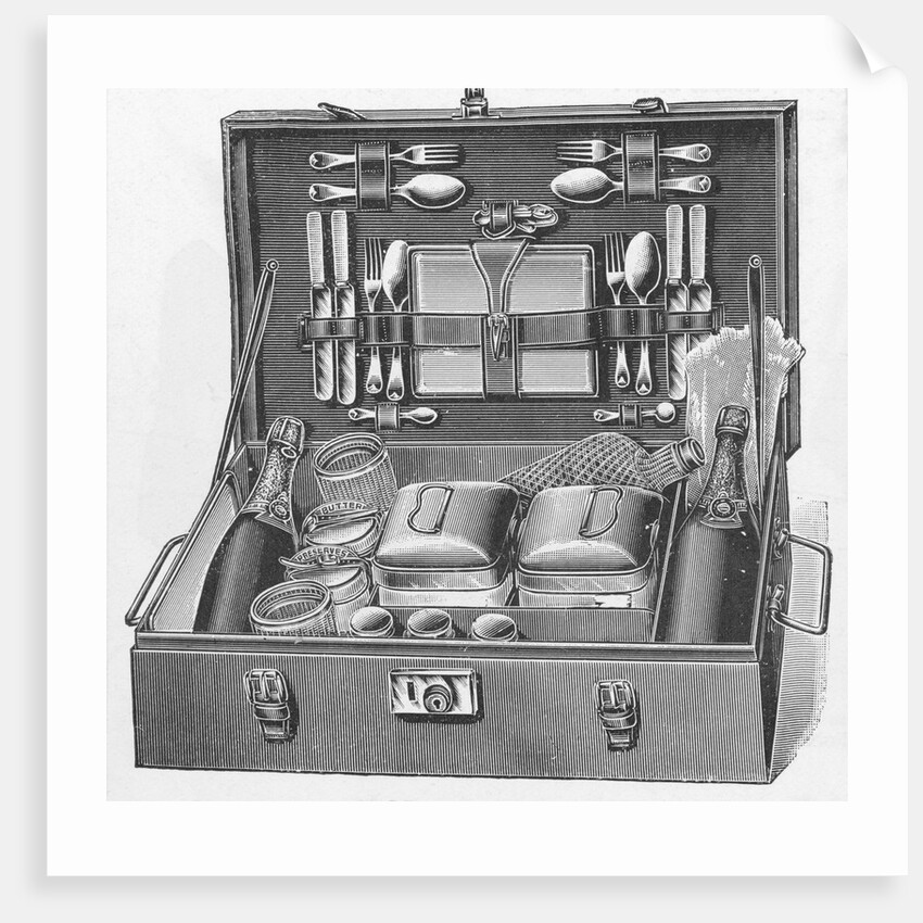 Drawing Depicting an Early Picnic Case by Anonymous