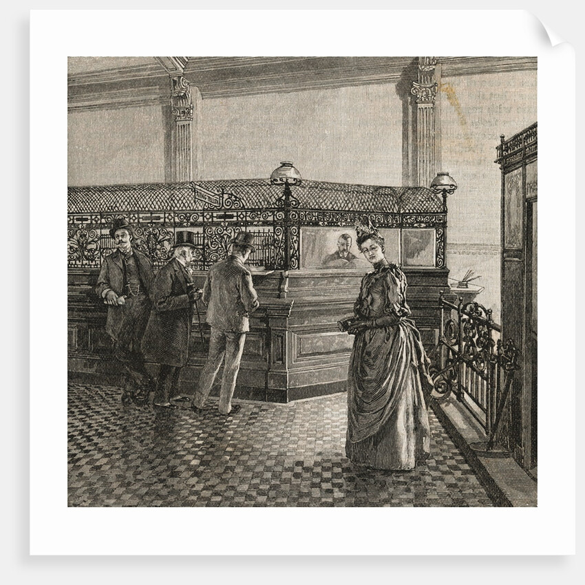 Interior of Early Bank with Customers by Anonymous