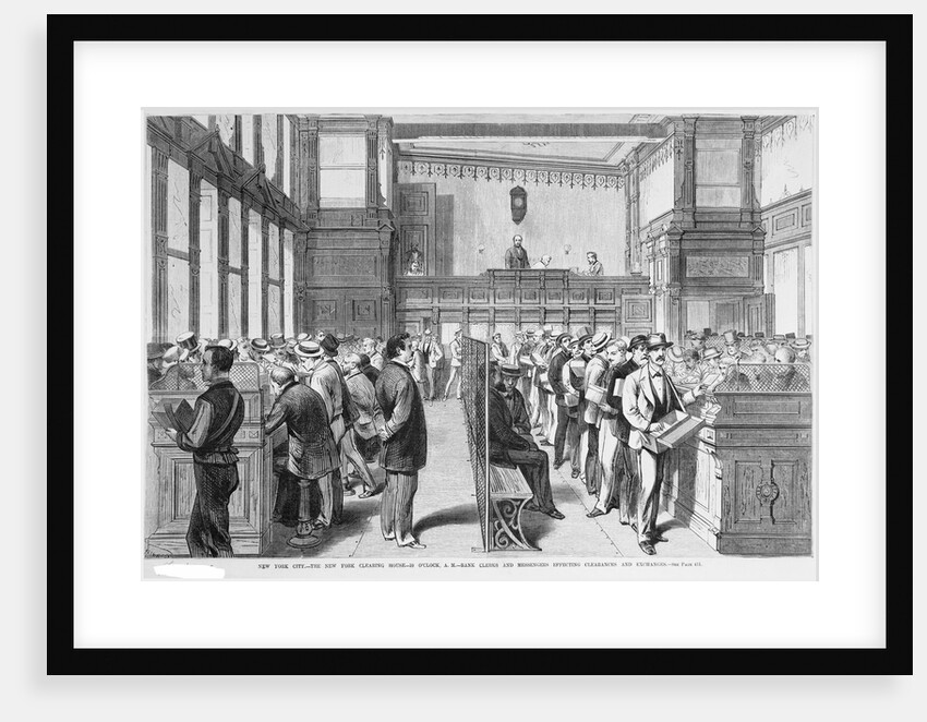 Bank Employees and Messengers at Clearing House by Anonymous