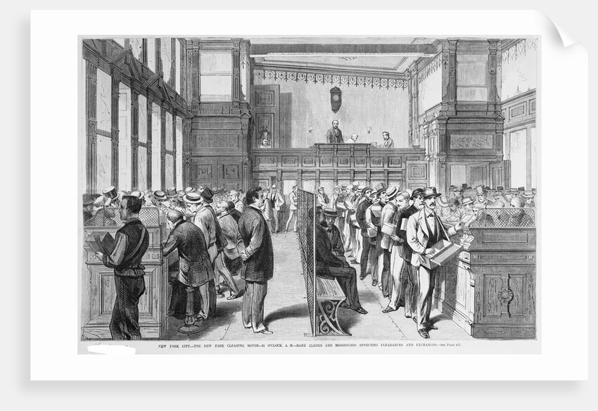 Bank Employees and Messengers at Clearing House by Anonymous