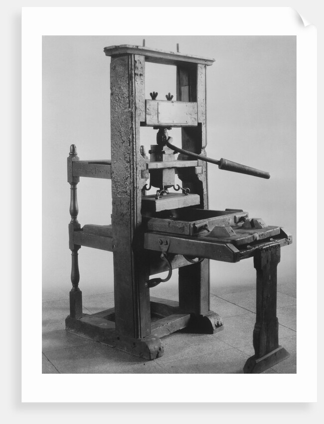 Display of the Franklin Printing Press by Anonymous