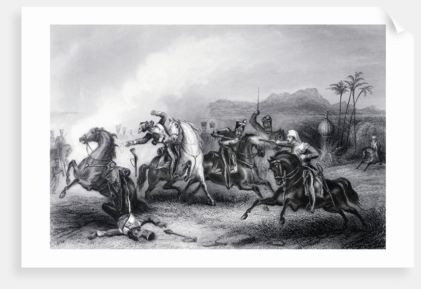 Historical Depiction of Sepoy Cavalry and British Fighting by Anonymous