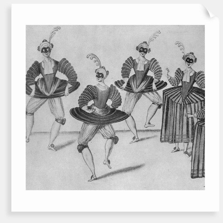 Drawing Depicting Dancing Caricatures in Costume by Anonymous