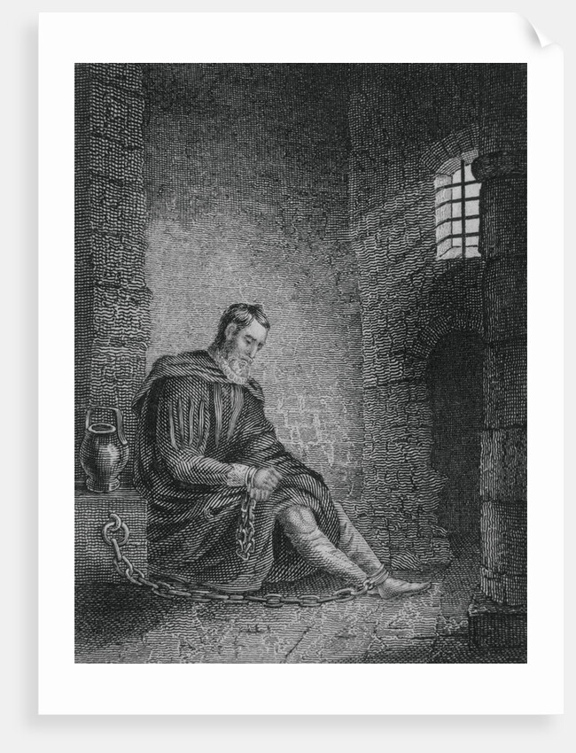 Christopher Columbus with Bowed Head in Jail Cell by Anonymous