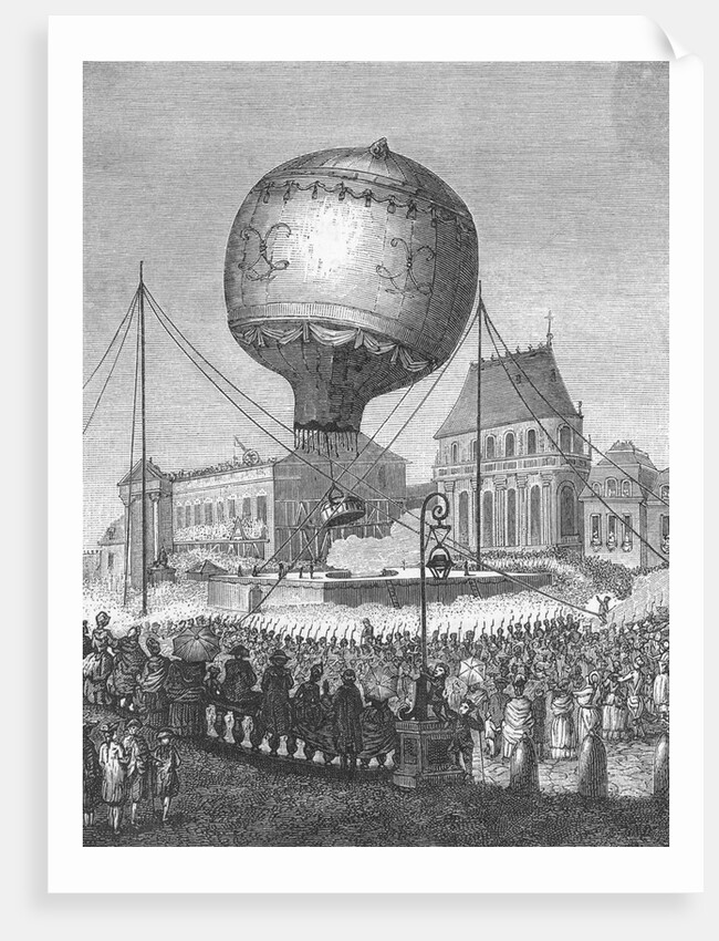Drawing of Balloon Transport from Versailles by Anonymous