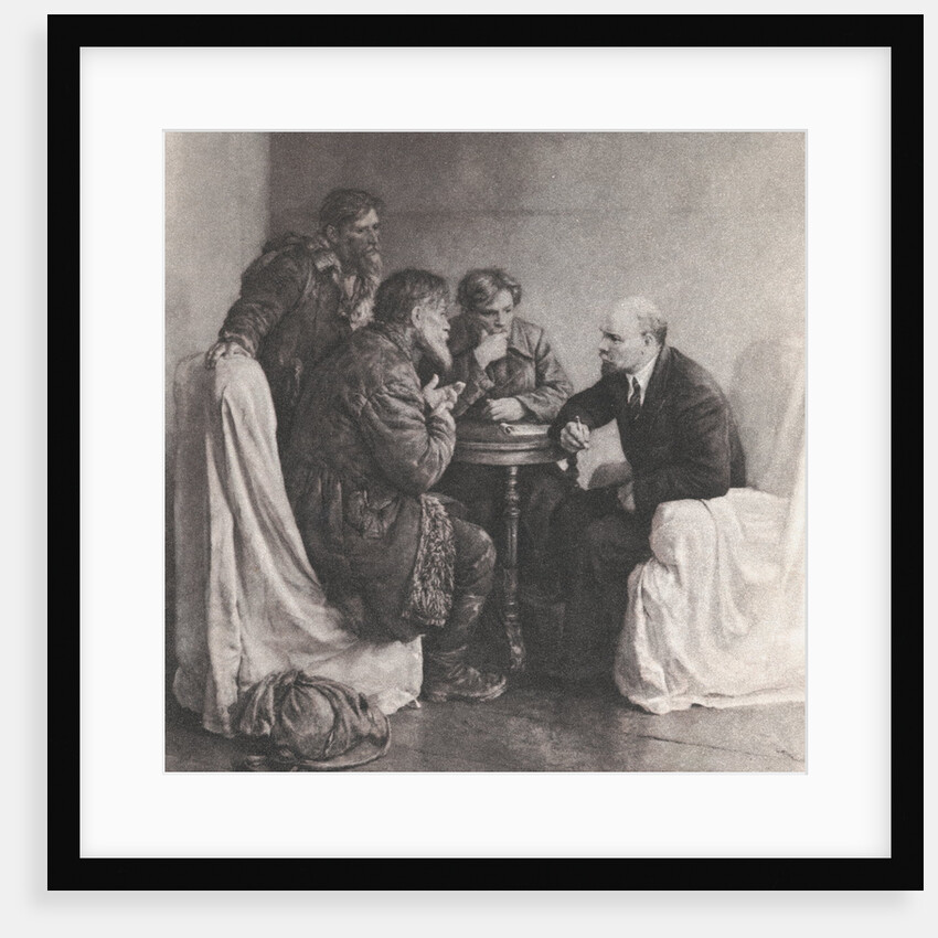Painting of Vladimir Lenin Speaking to Peasants by V.A. Serov