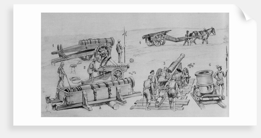 Soldiers Utilizing Different Types of Artillery on Field by Anonymous
