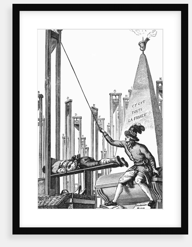 Robespierre Guillotining The Executioner Engraving by Anonymous