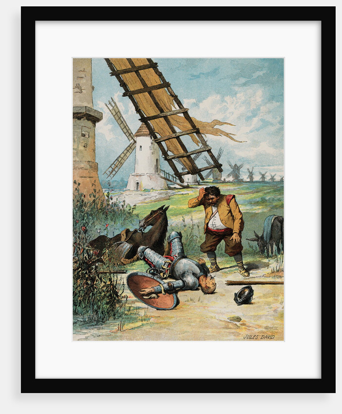 Illustration of Don Quixote and Sancho Panza by Jules David