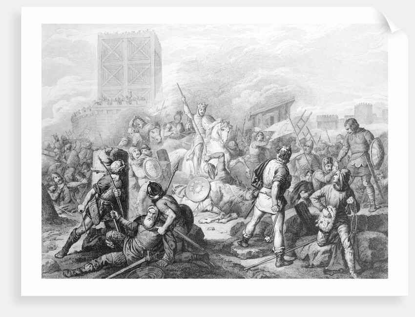 Illustration Depicting Siege of Paris by Normans in 835 by Anonymous