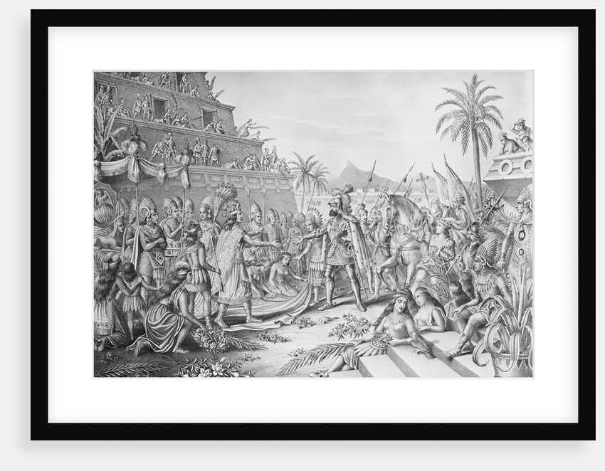 Entrance of Cortez into Mexico Lithograph by Anonymous