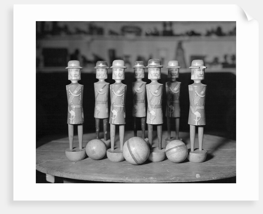 Antique Wooden Balls and Toy Soldiers by Anonymous