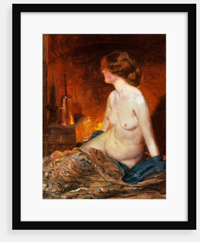 Nude Figure by Firelight by Guy Rose