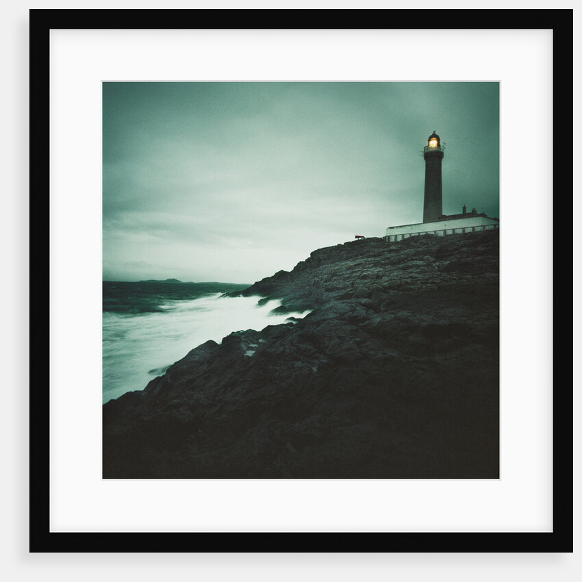 Lighthouse Beacon During a Storm by Anonymous